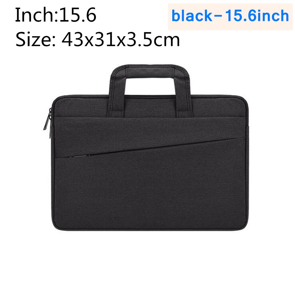 Funda protectora para ordenador portátil, maletín de negocios para Macbook Air Pro de 13,3, 14,1, 15,4 y 15,6 pulgadas, con forro de Apple: black-15.6inch