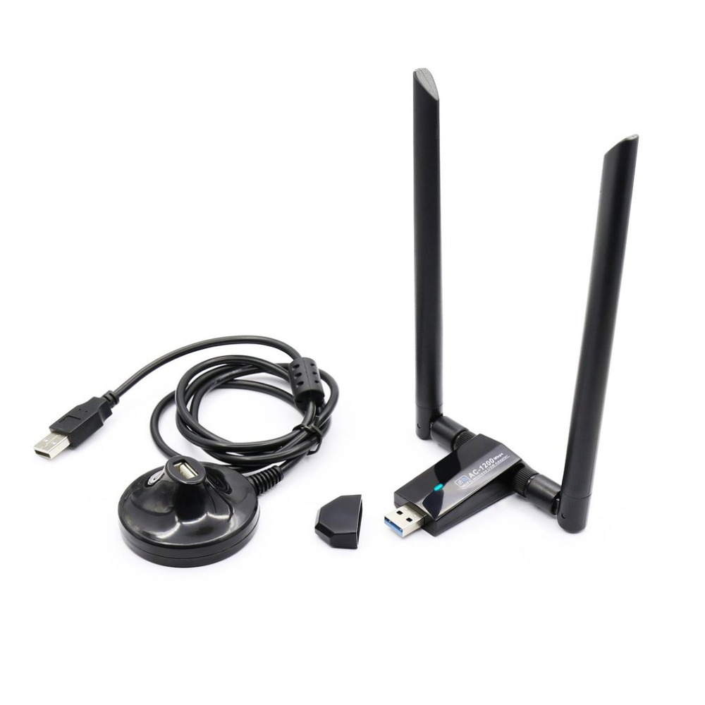 1200Mbps Long Range Dual Band 5GHz Wireless USB 3.0 WiFi Network Adapter Antennas for Home Office Desktop Laptop PC