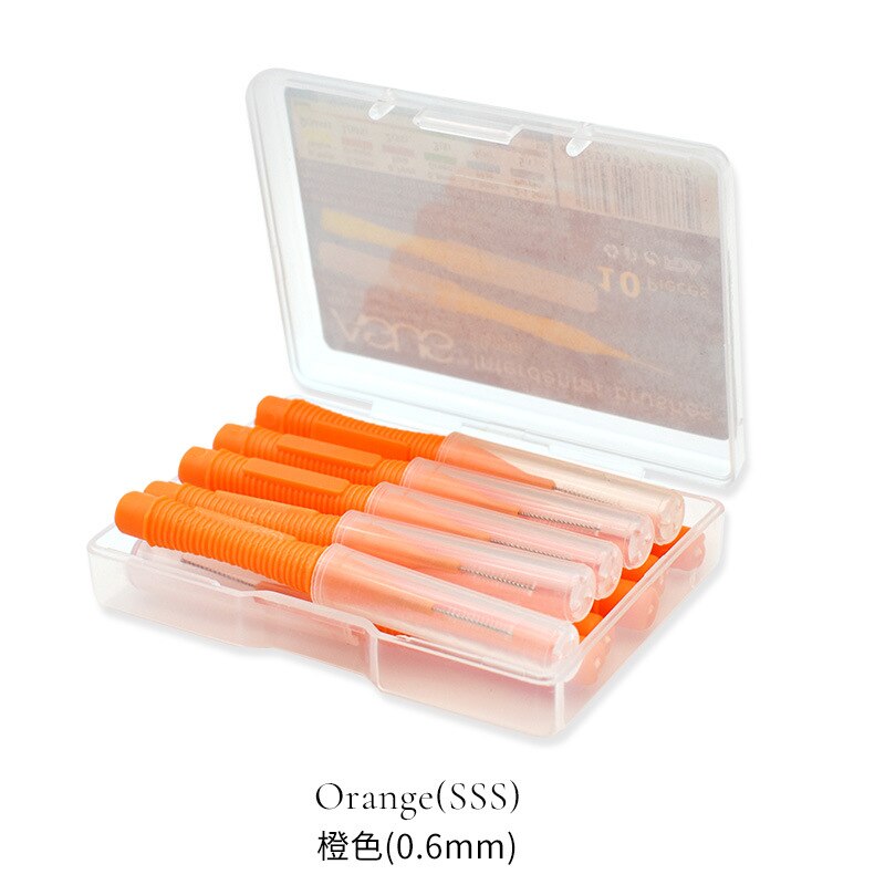 0.4-1.5mm push-pull interdental børste , 10 stk/boks, tanntråd tannbørste tannpirker kjeveortopedisk stålbørste munnpleie