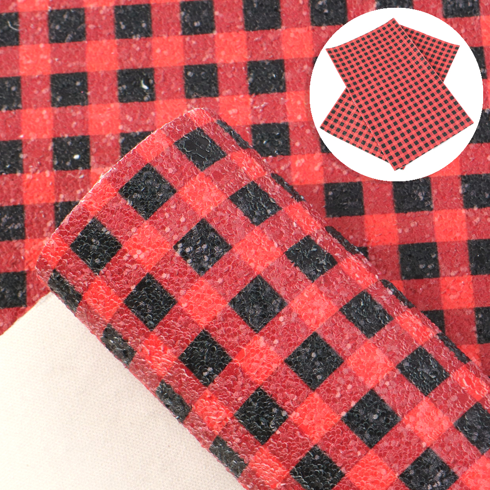 20*34cm plaid ballon læbestift printet chunky glitter imiteret læder stof plader til fremstilling af øreringe sløjfer ,1 yc 10050: 1064950006