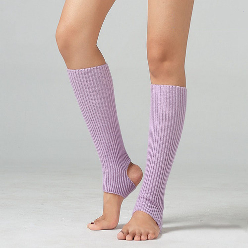 Erwachsene freundlicher Ballett Latein tanzen Socken Bein Wachen Sport Fuß Schutz Knie 43cm Weibliche Strümpfe betroffen treten Fuß: Violett