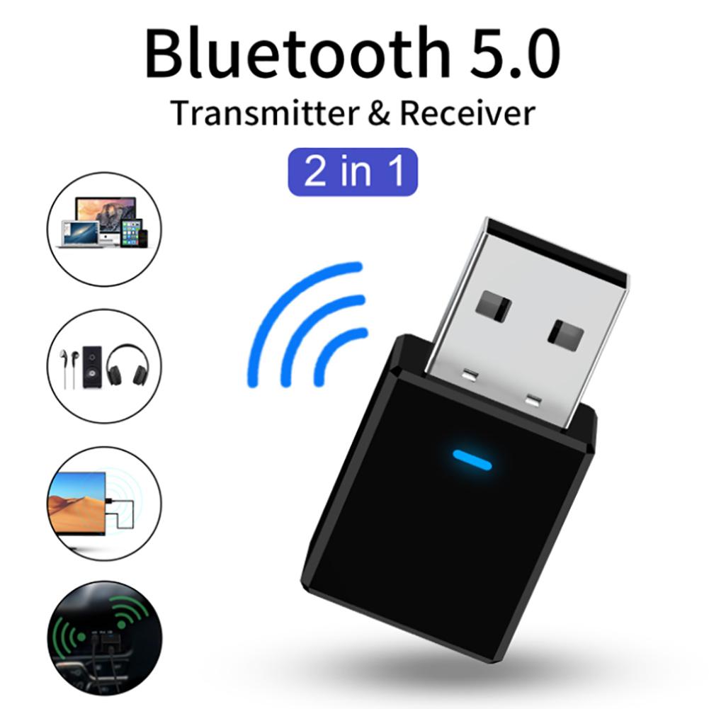 2 IN 1 Bluetooth 5.0 Ontvanger Zender USB Auto Draadloze Adapter TV Computer met LED Liht Display Werken binnen 10m