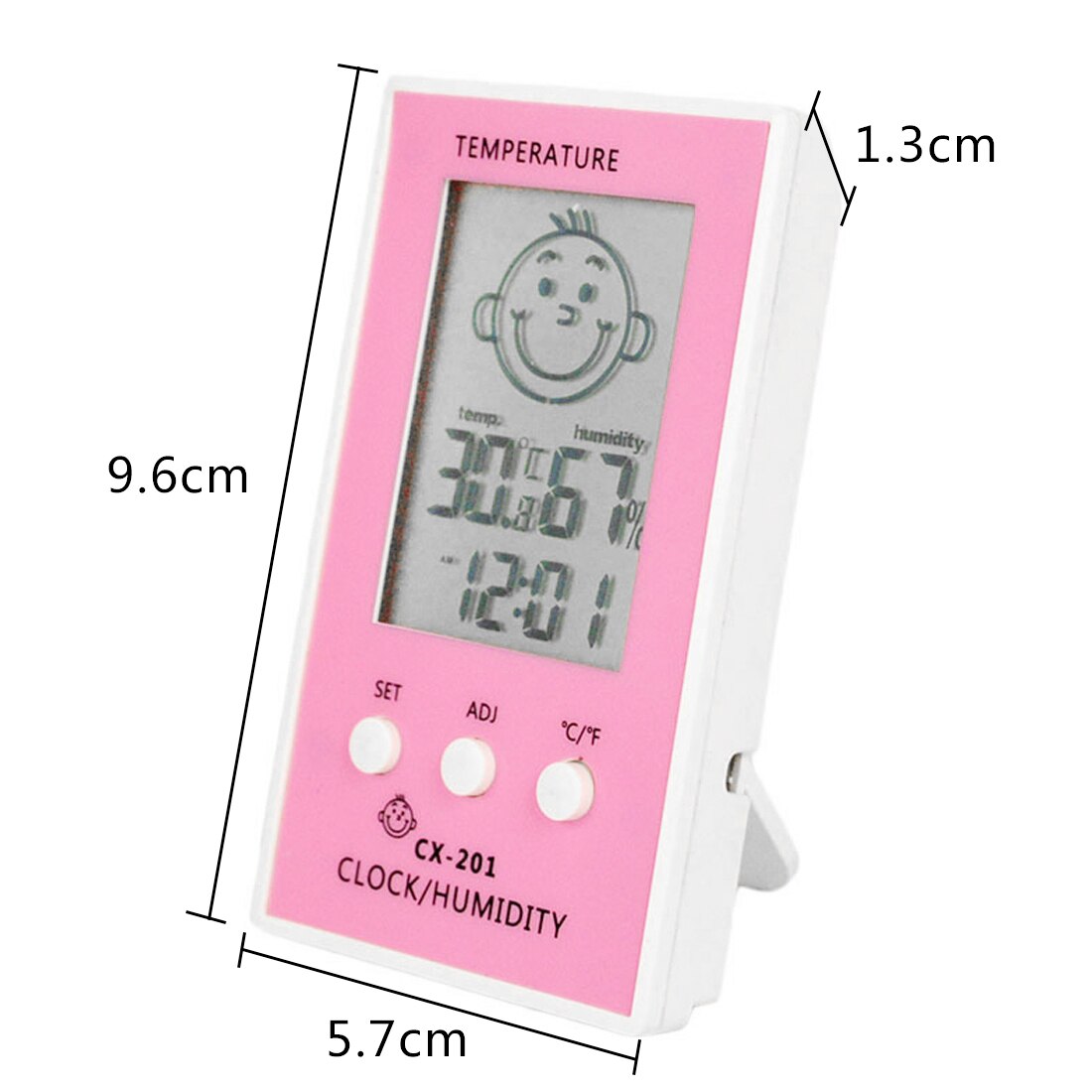 Digital LCD Hygrometer Thermometer Cute Baby Smile Face Humidity Meter indoor Weather Station Tester Temperature clock
