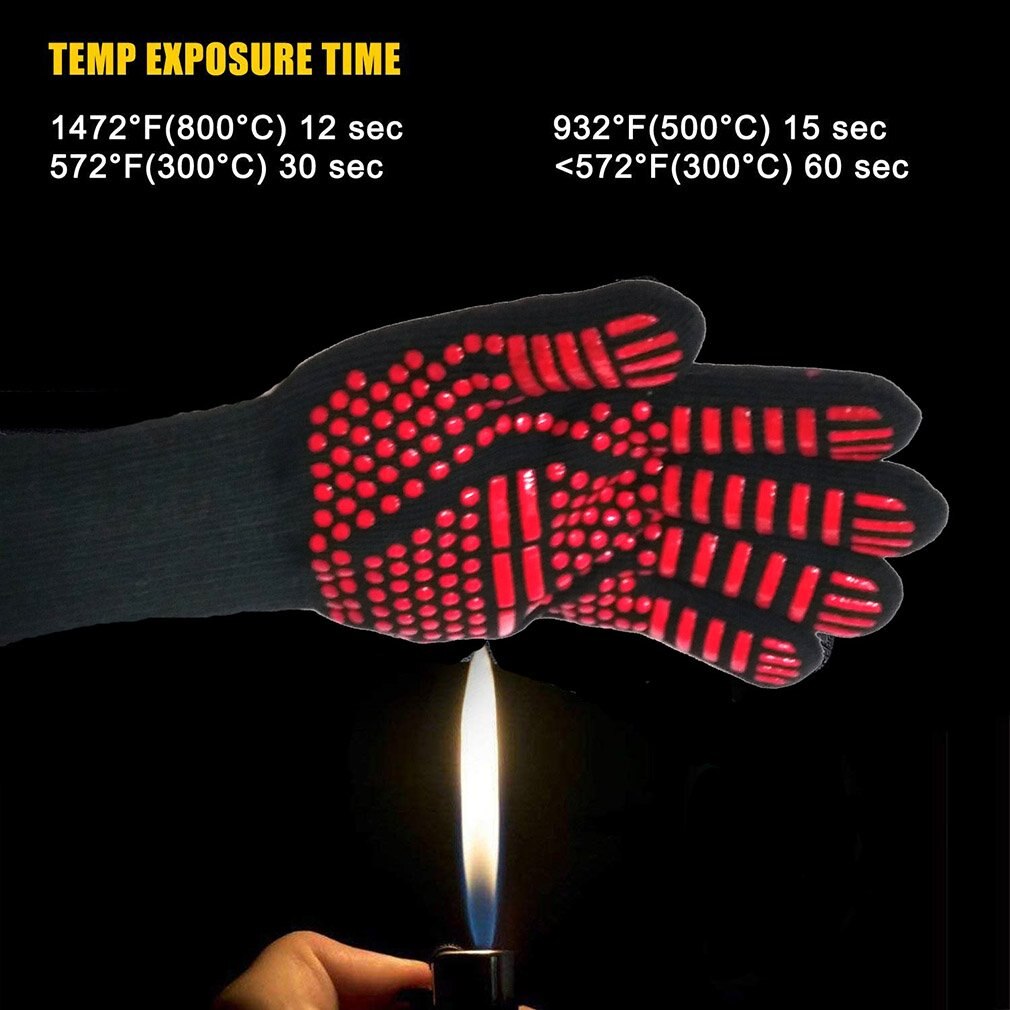Guantes ignífugos de Kevlar para barbacoa, 1 Uds., resistentes al fuego, 500 grados, para horno microondas, aislamiento térmico