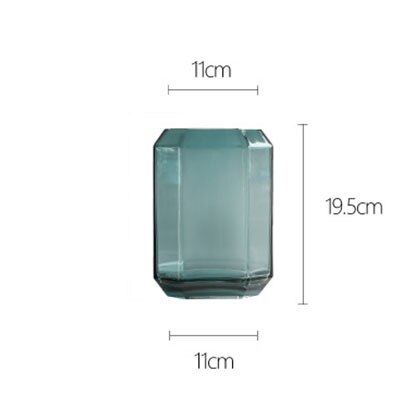 Hexagon Transparent Glass Vase Home Decoration Flower Arrangement Office Display Furnishing 3D Solid Hydroponics Crafts