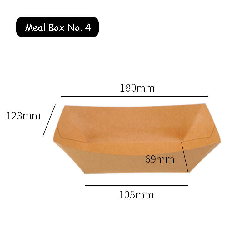 Vassoi di carta per alimenti Barche spuntino Nacho Contenitore fritto Scatole da asporto Vassoio per patatine fritte Vassoio per spuntino usa e getta in carta kraft Vassoi per alimenti: Rosso / 50 pz