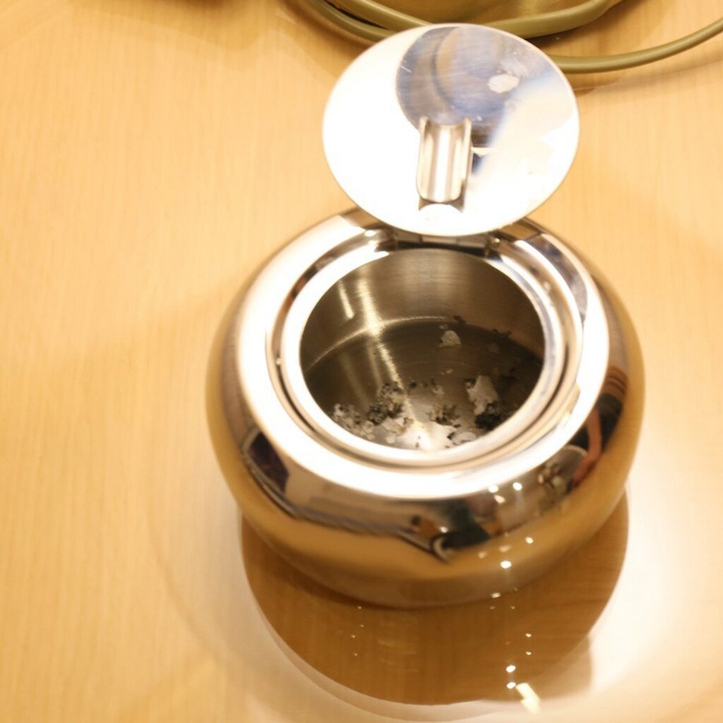Stainless Steel Ash Tray Ashtray Car Auto Home Room Use with Fixed Groove
