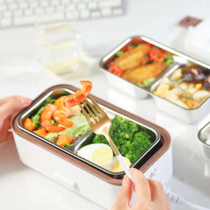 Fiambrera de doble capa, contenedor de alimentos, calefacción eléctrica portátil, aislamiento, contenedor de almacenamiento de alimentos, fiambrera Bento