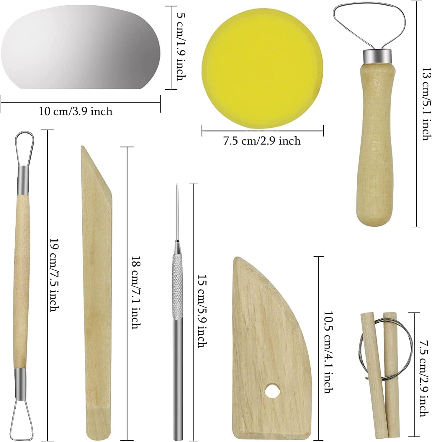 8p diy ferramentas de modelagem de argila ferramentas de cerâmica e cerâmica cortador de argila de polímero kit completo ferramentas de escultura suprimentos criação de arte