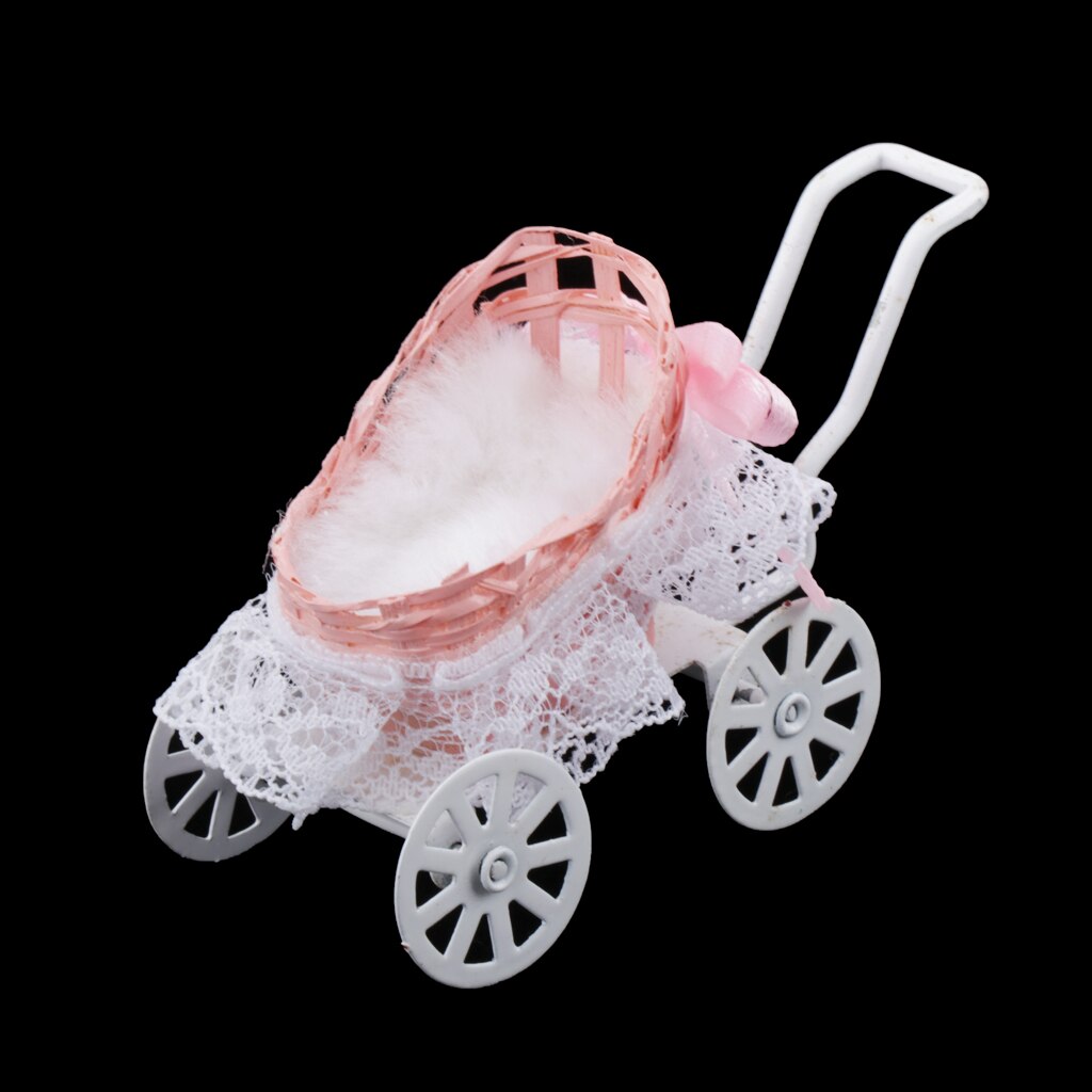 Metalen Miniatuur Meubels Pop Wandelwagen Voor 1/12 Schaal Dollhouse Leven Scènes