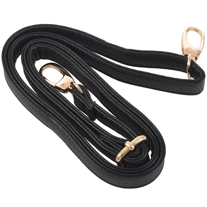 Women's PU Leather adjustable Messenger Bag strap Black