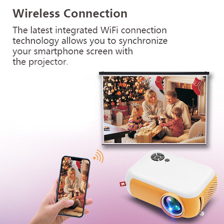 MINI Projector for Home Theater Travel TV 480x360 Pixels 1080P Protable cell projector HDMI-Compatible USB Audio Video Beamer