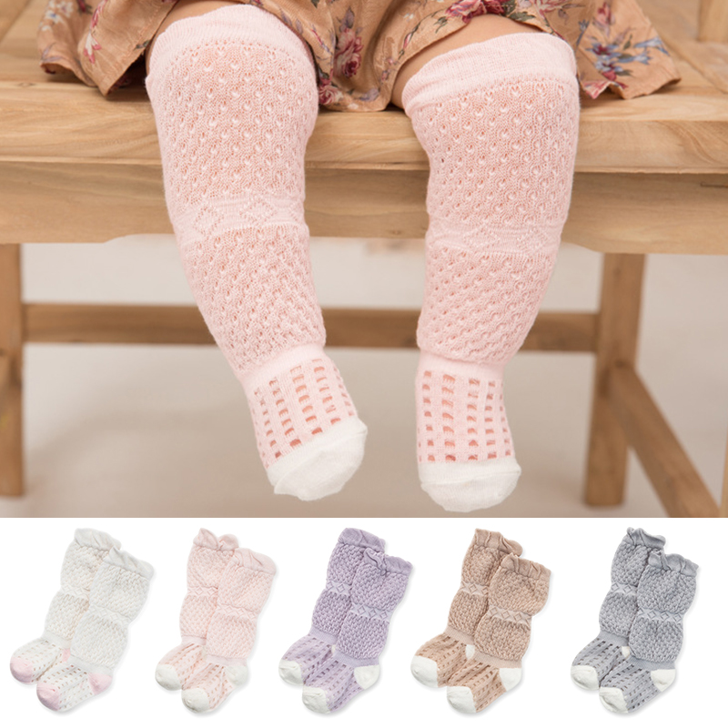 Sunmer Dunne Babysokjes Knie Lange Sokken Gebreide Baby Peuter Sokken Born Kids Sokken Sokken Voor Katoenen Hollow Baby meisje Jongen