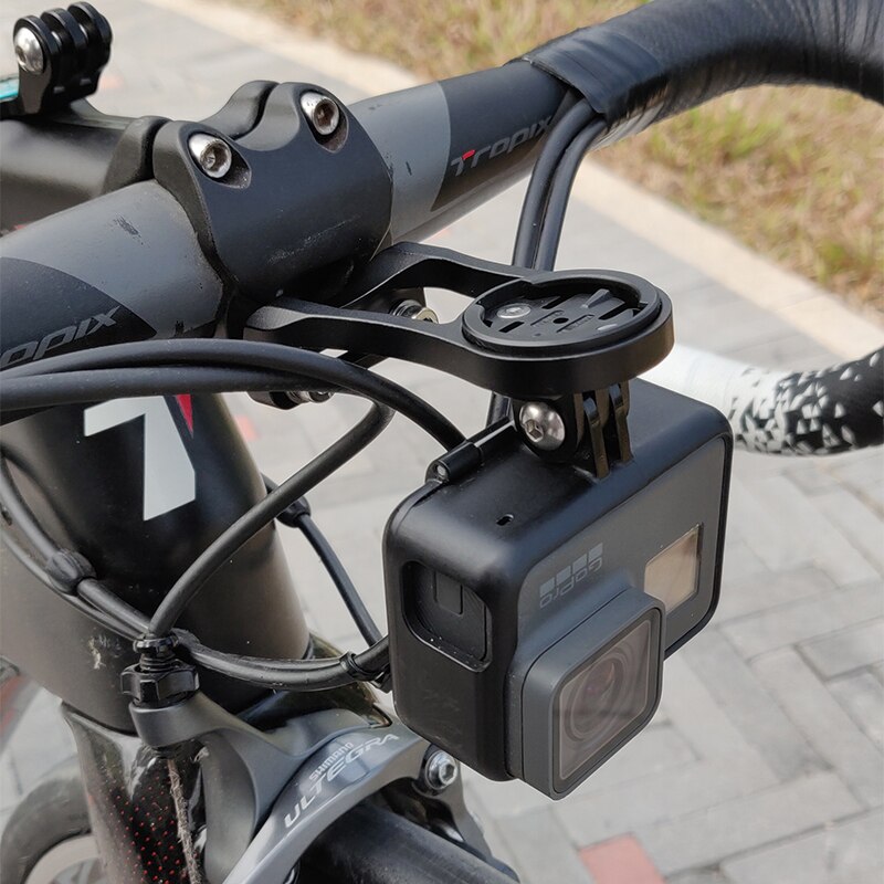 Garmin Edge Fahrrad Out-Front Combo Montieren Fahrrad Computer Halterung Hoder für Garmin Wahoo Bryton Cateye Xoss Gopro Taschenlampe