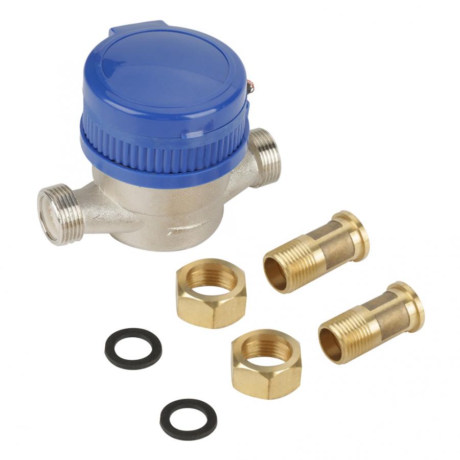 Home Usage 15mm 12 inch Water Meter Counter with Fittings for Garden