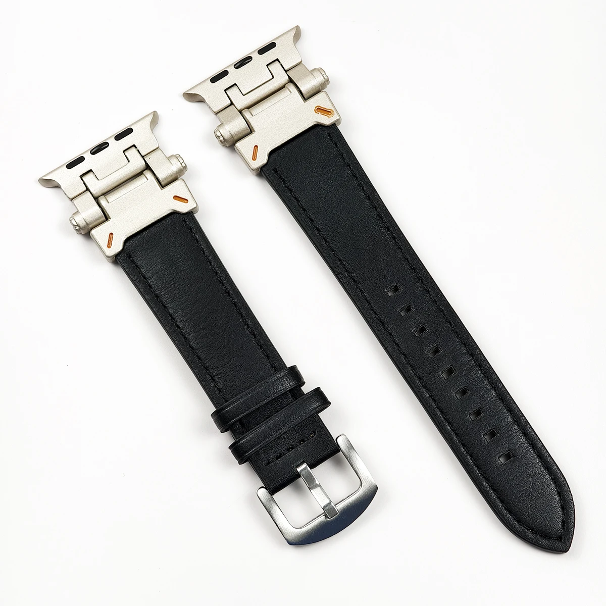 Lederen band voor Apple Watch Ultra 2 Band 49 mm 3 2 1 42 mm Armband voor Iwatch Series 10 46 mm 9 8 7 6 SE 5 44 mm 45 mm horlogeband: Zwart Groen / 16mm