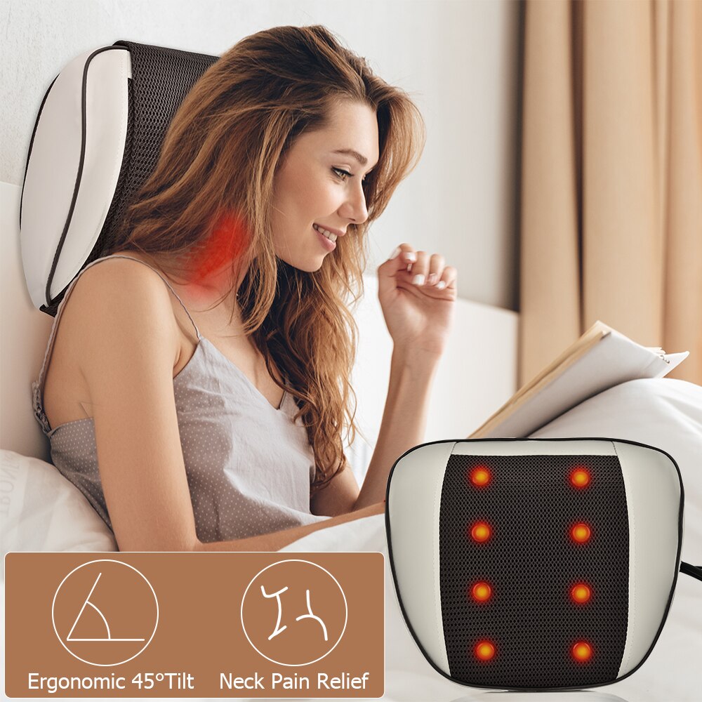 Infraröd värme elektrisk massage kudde nacke hälsosam massageador avslappning elektrisk ryggmassager nacke axel massager