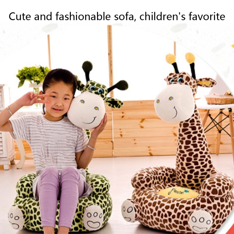 Karikatur freundlicher Sitze Sofa Komfortable PP Baumwolle Ebene Giraffe Sitzen Stuhl Spielzeug Sessel Couch für Baby Kleinkind freundlicher