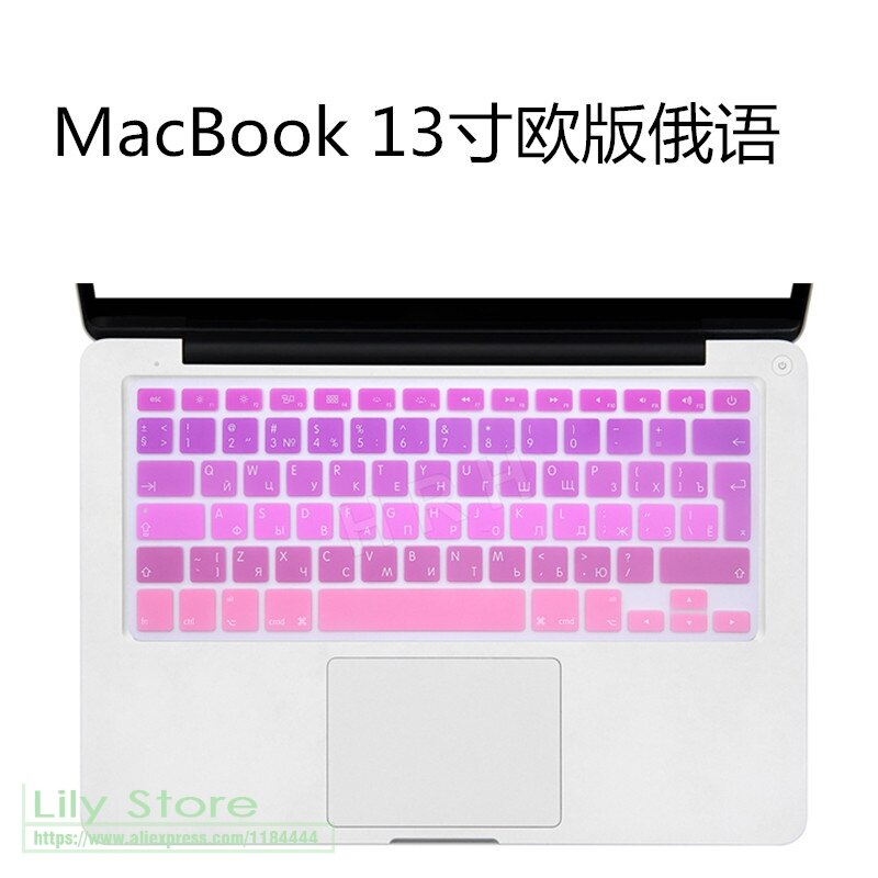 EU Euro US Version RUS Russian Keyboard Cover For Macbook Air Pro Retina 13 15 Rainbow Computer Keyboard Protector
