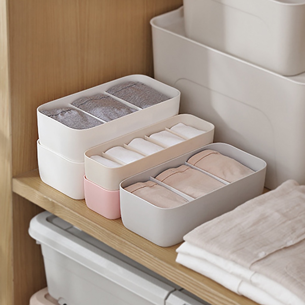3/5 gitterskuffeorganisatorer separate sokker opbevaringsboks plastik undertøj trusser desktop overlejrende skuffer opbevaringsbokse