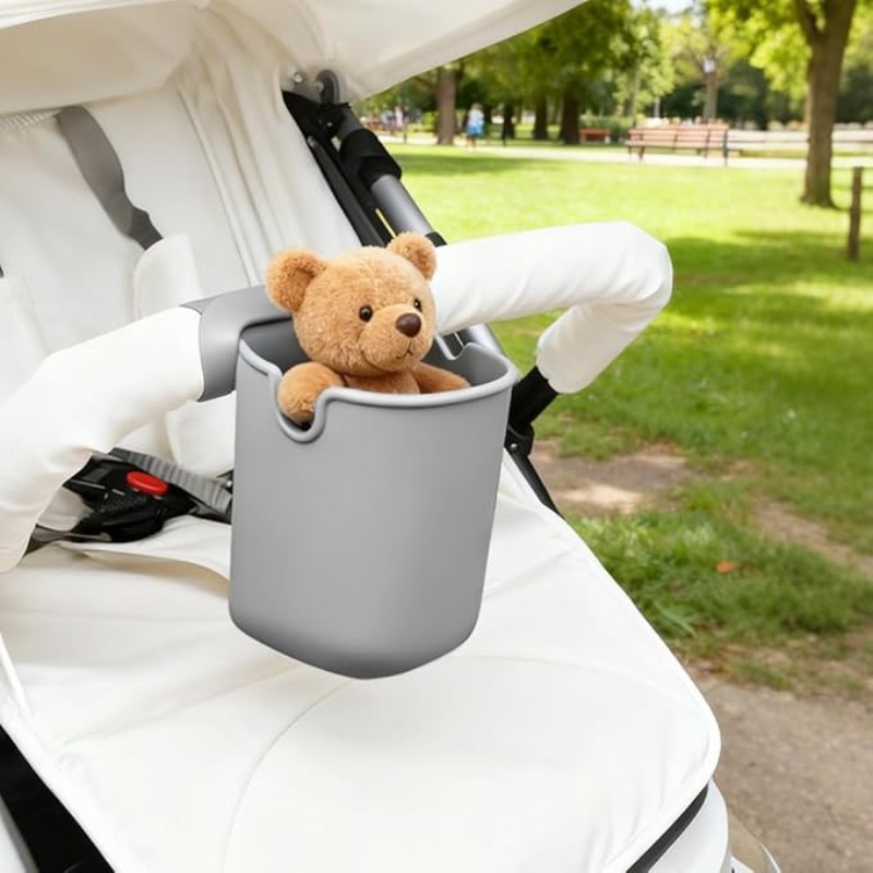 Universal Stroller Cup Holder Silicone Pram Cup Holders Bottle Phone Organizers Portable Wheelchair Bicycle Bottle Storage Bag