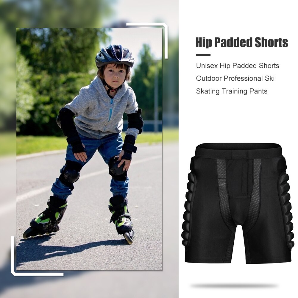 Hip Padded Shorts Outdoor Total Impact Hip Pad Protective Shorts Unisex Light Snowboard Skating Hip Protection Padded Sport Gear