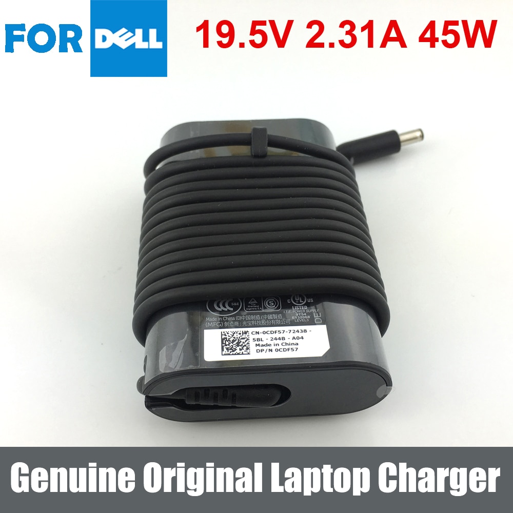 Caricabatterie 45W 19.5V 2.31A Per Dell Inspiron 14 5480 15 5580 Vostro 14 3480 15 3580 - Alimentatore AC Con Connettore 4.5x3.0mm, Spina Europea, Protezioni Multiple
