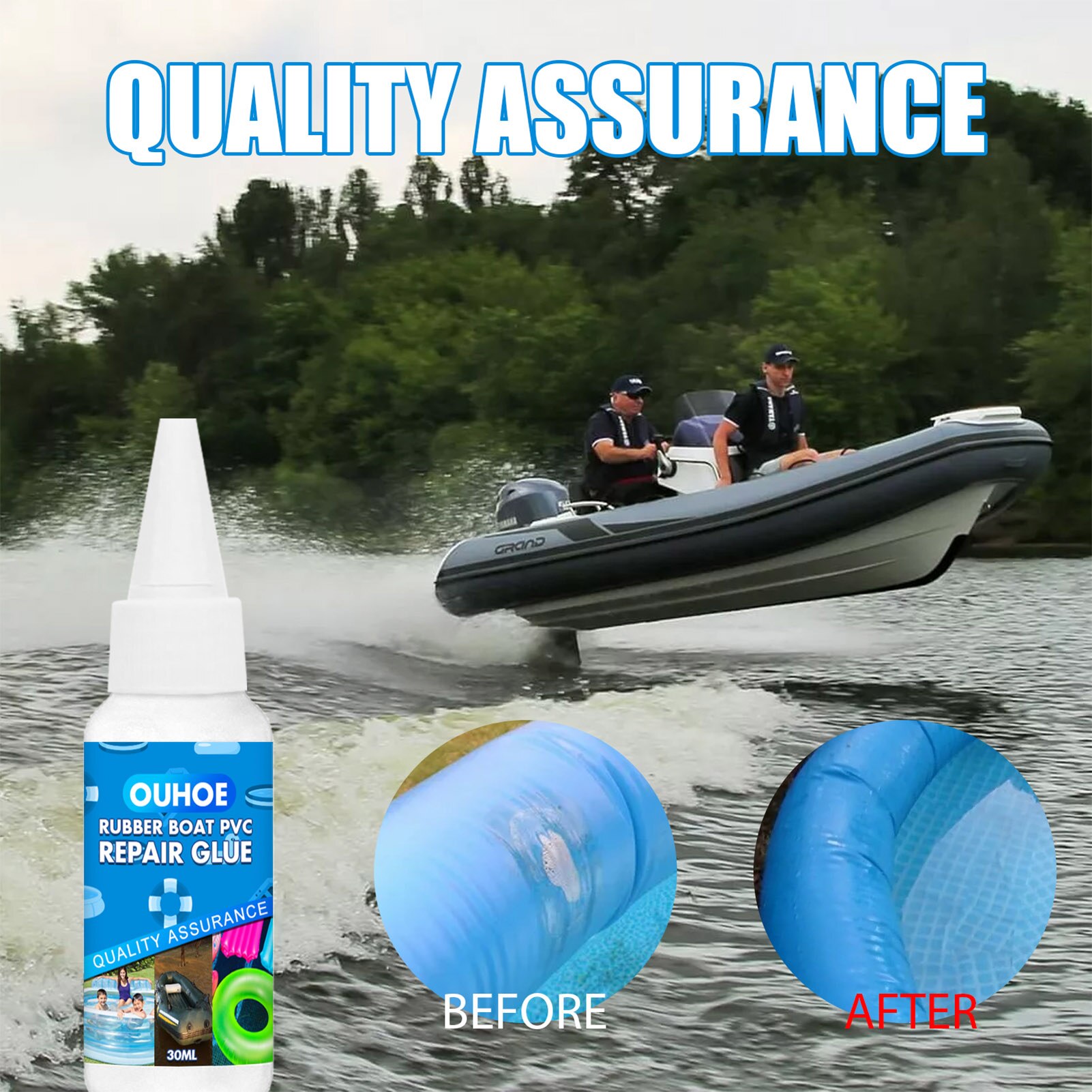 2Pcs 30Ml Opblaasbare Boot Reparatie Lijm Pvc Waterdicht Zwembad Lijm Voor Zwemmen Ring Opblaasbare Matras Boot Kajak
