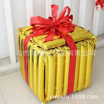 50 Cm Grote Box Cube Folie Ballonnen Happy Birthday Party Decoraties Party Ballonnen Bruiloft Ballonnen Speelgoed Helium Ballon: 50cm Gold