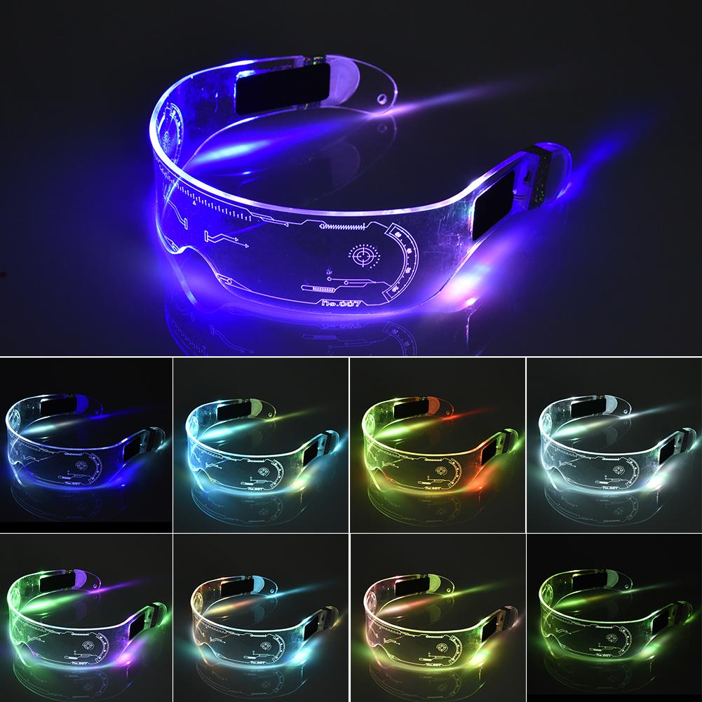 Led briller el wire neon fest lysende led briller lys op glas rave kostume fest indretning dj solbriller halloween indretning