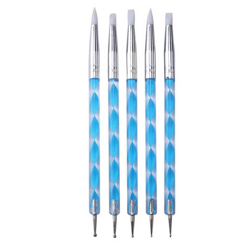 5/7/8 Stuks Nail Art Liner Tekening Pen Brush Diy Uv Gel Nail Lijn Strepen Schilderen Pen acryl Handvat Manicure Tool 7/9/11/15/20Mm: pattern 19