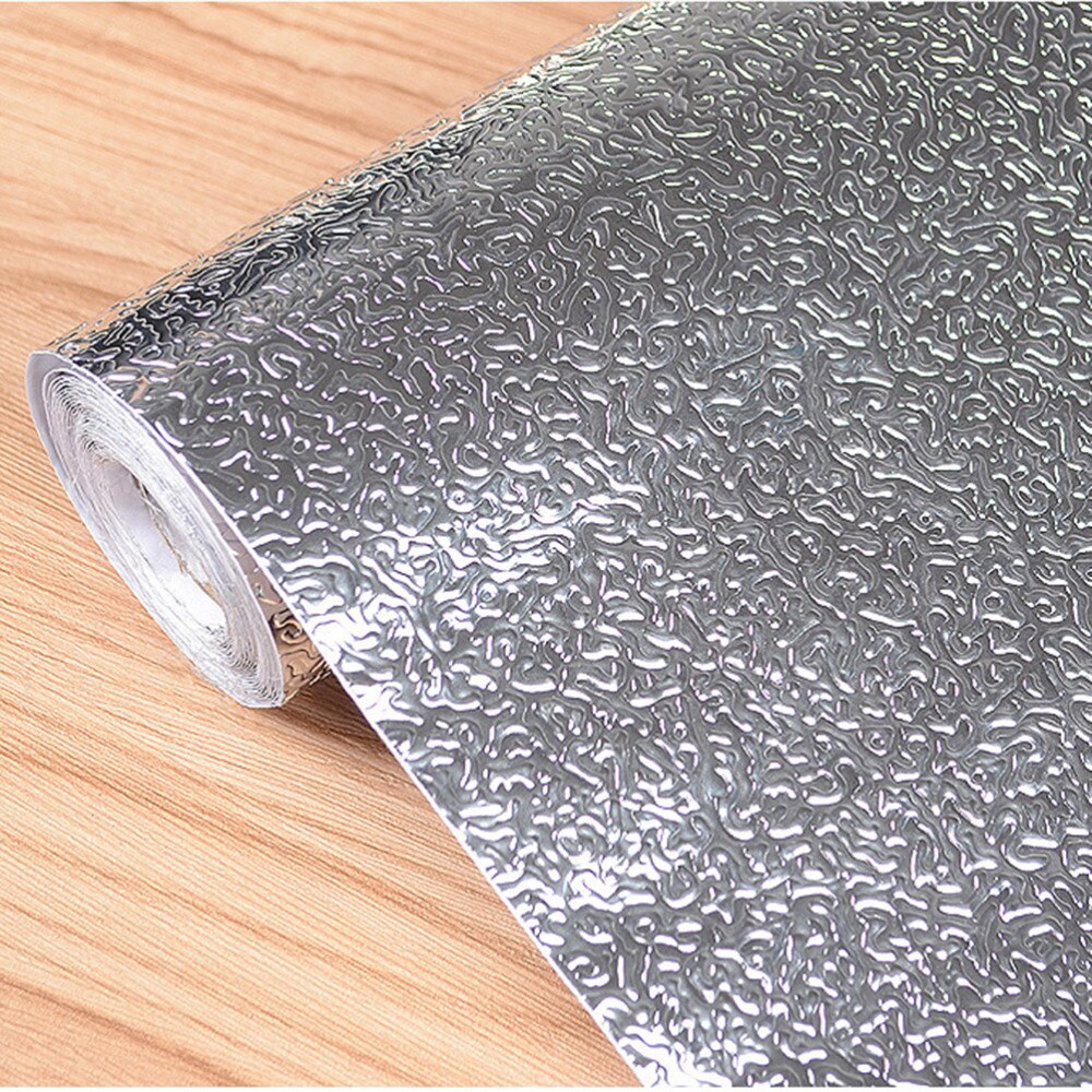 Cabinets Dampproof Mat Paper Aluminum Oil Heat Insulation Membrane in the Kitchen Kitchen Oil Proof Aluminum Film Shelf Liner Si