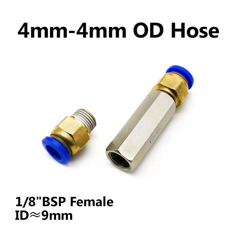 Pneumatic Check Valve Brass 4m 6mm 8mm 10mm 1/4 3/8 1/2 Inch Pipe Fitting Adapter Single Way Valve for Air Compressor Air Tube: CV-Blue-PC-4mm