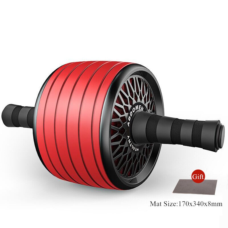 Gimift Abdominals Exercise Wheel Wider AB Roller Noiseless Abdominal Core Muscle Building Workout Gym Home Fitness Equipment: Red