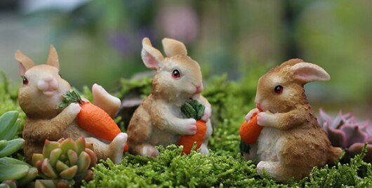 Mini figurines de lapins, ornements féériques, miniatures de lapins, figurines d'animaux, décoration de jardin, décoration DIY pour la maison  15