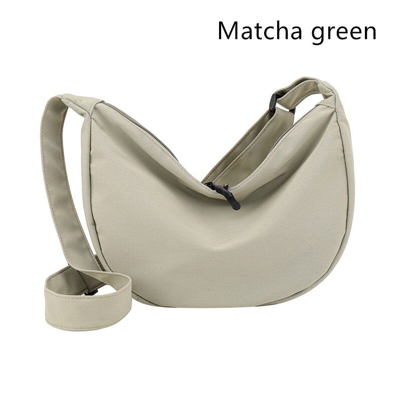 High Capacity Women's Handbags Solid Color Canvas Ladies Shoulder Bag Reusable Ladies Shoulder Messenger Bag Leisure Travel Bag: matcha green