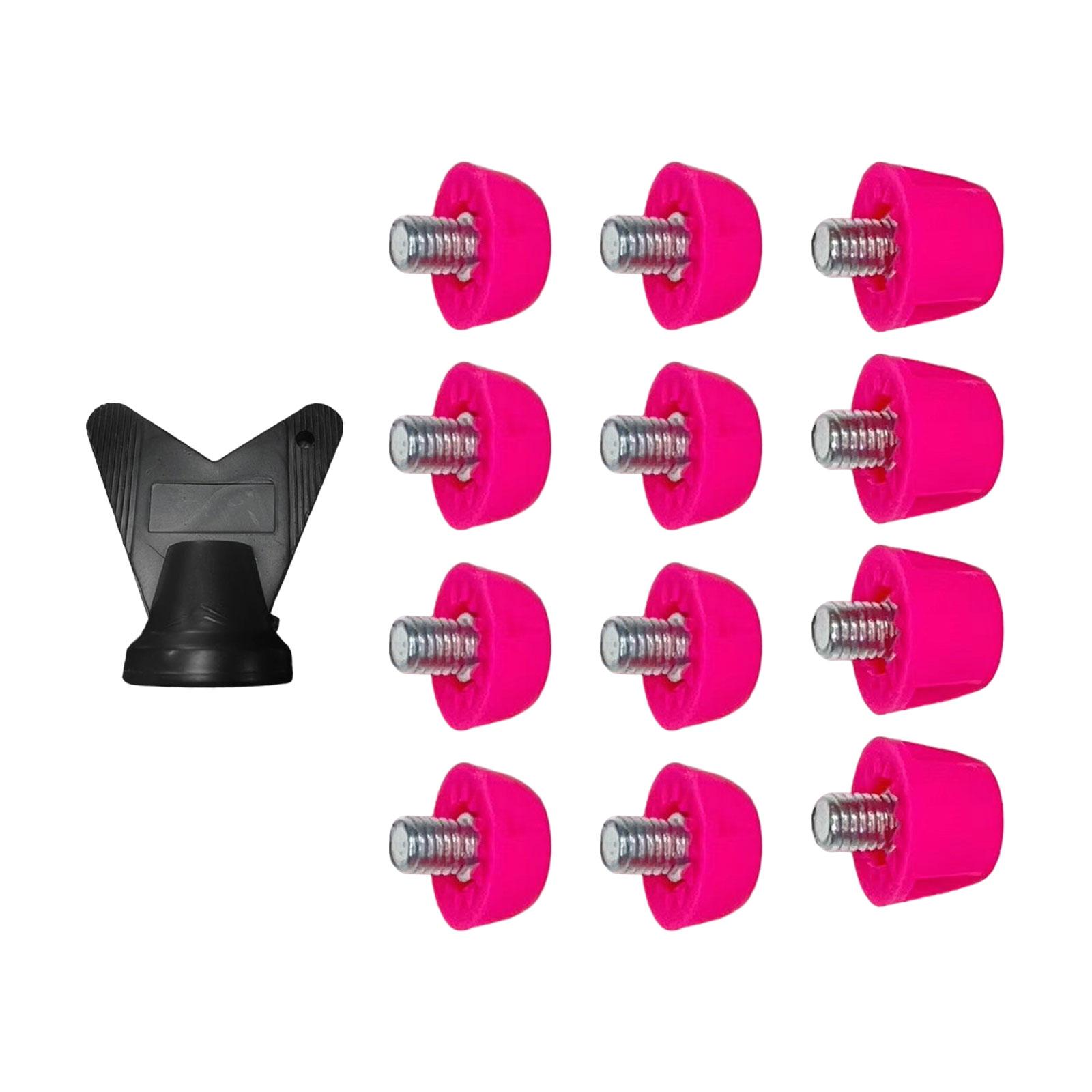 12x fodboldstøvleknopper nylon skrue-i universal  m5 spor sko tilbehør til indendørs udendørs sport atletisk sneakers træning: Rød