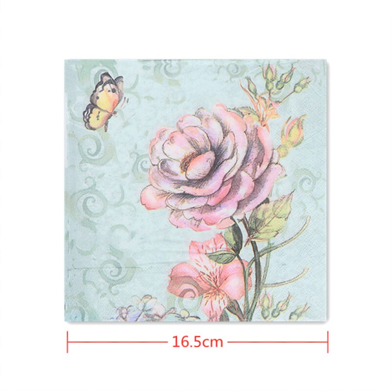 20 Stks/set Servetten Papieren Bloem Patroon Decoupage Servet Papieren Tissue Voor Xmas Wedding Decor Party Tafel Levert: B