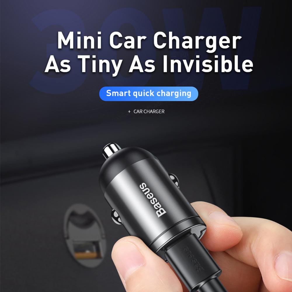 Baseus Quick Charge 4.0 3.0 USB Car Charger For iPhone 11 Pro Max Huawei P30 QC4.0 QC3.0 QC 5A Fast PD USB C Car Phone Charger