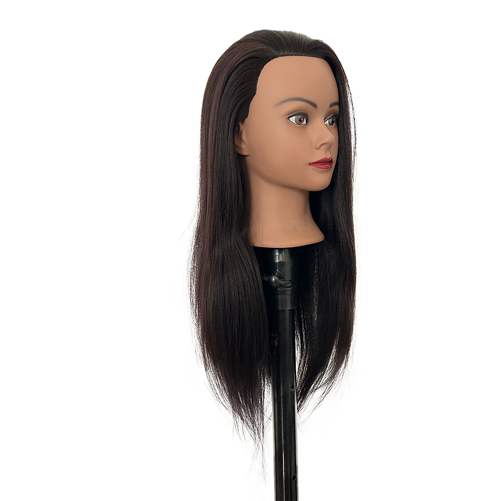 22inches Mannequin Head 100% Synthetic Hair Traininghead Styling Head Braid Hair Dolls Head for Practicing Cornrows and Braids