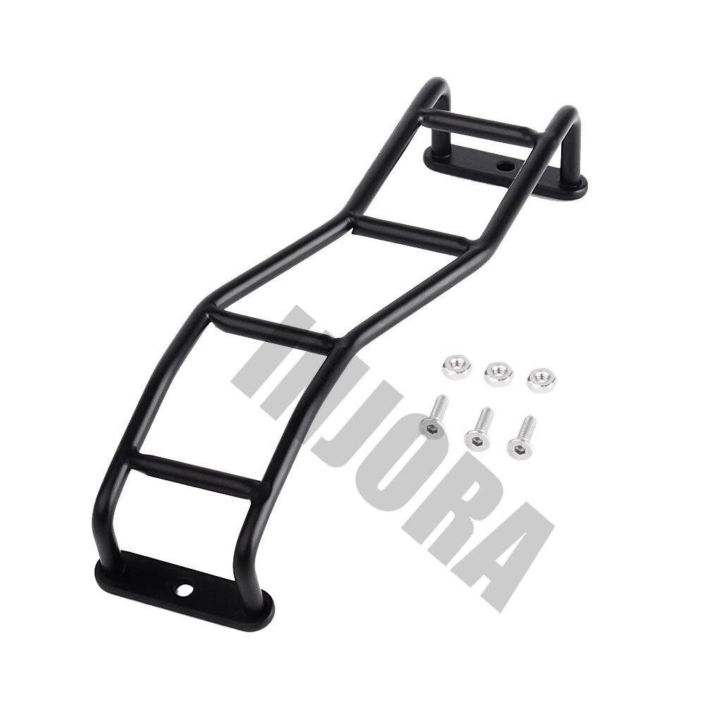 Injora 1 stk lige/buet metal sort stige trapper til 1:10 rc sten crawler traxxas trx 4 aksial scx 10 90046 d90