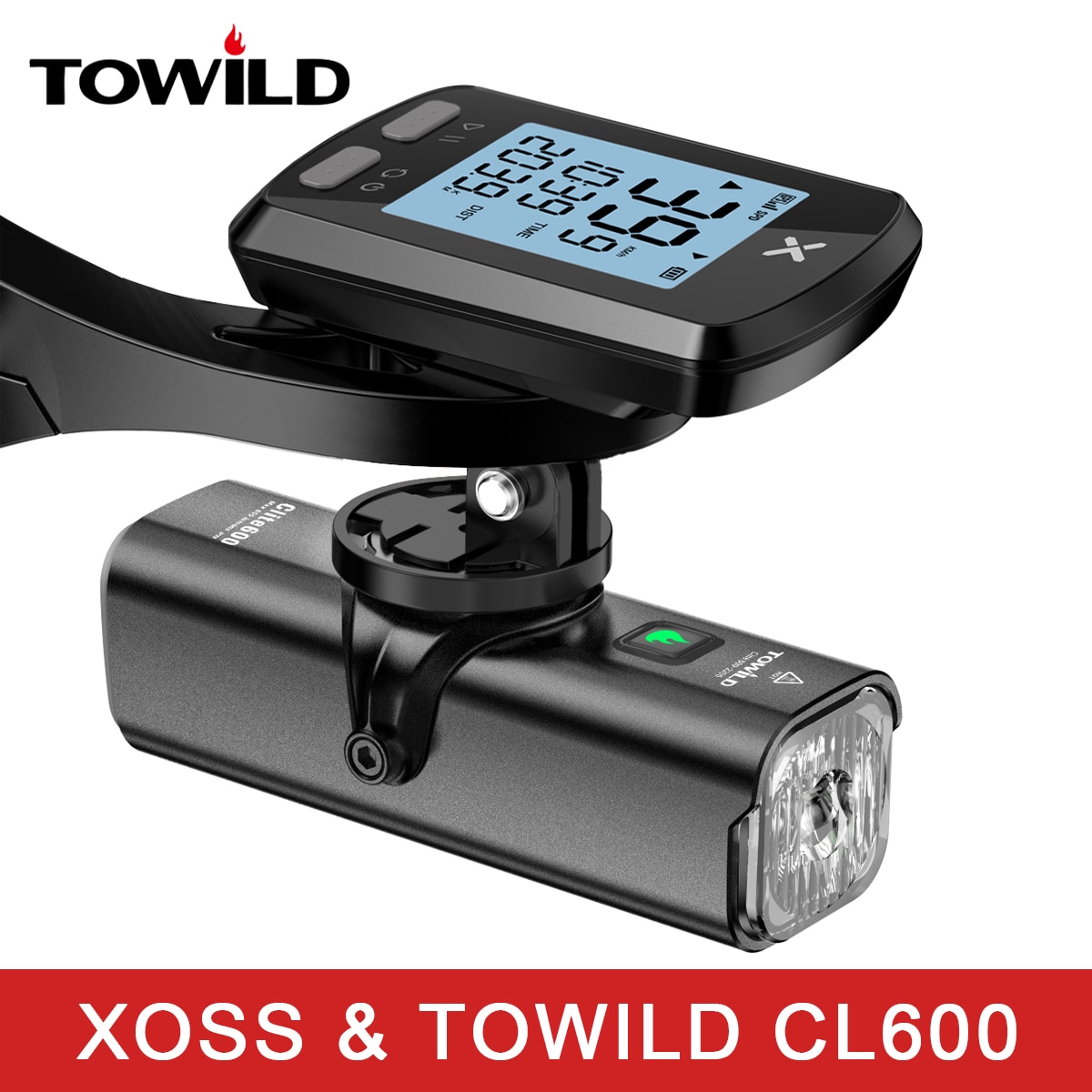 XOSS G/G+ Bike Computer Wireless GPS Speedometer Rainproof Road Bike MTB Bicycle Odometer Bluetooth ANT+ With TOWILD CL600 light