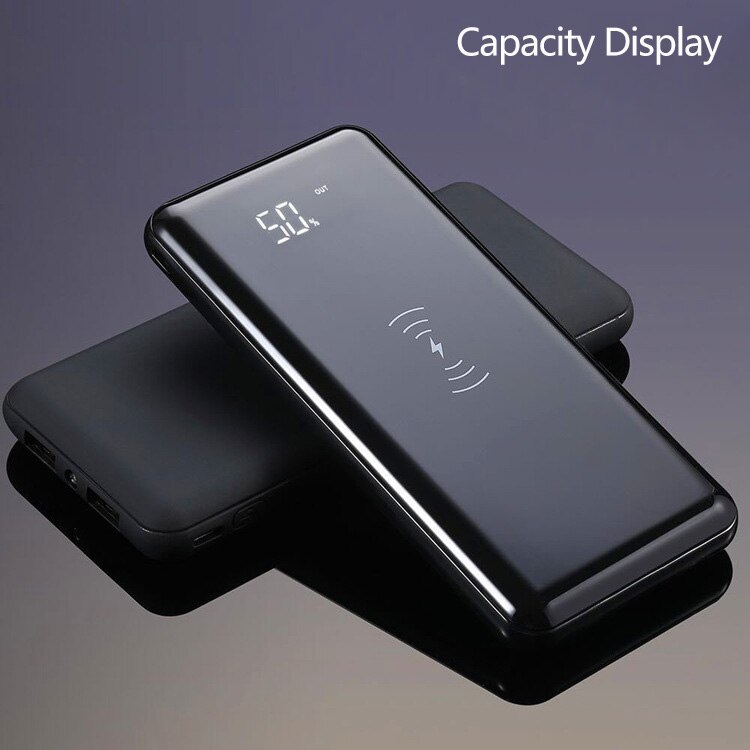 10000mAh Draagbare Qi Draadloze Power Bank Externe Batterij Telefoon PowerBank Voor iPhone Samsung Huawei Xiaomi Qi Draadloze Poverbank