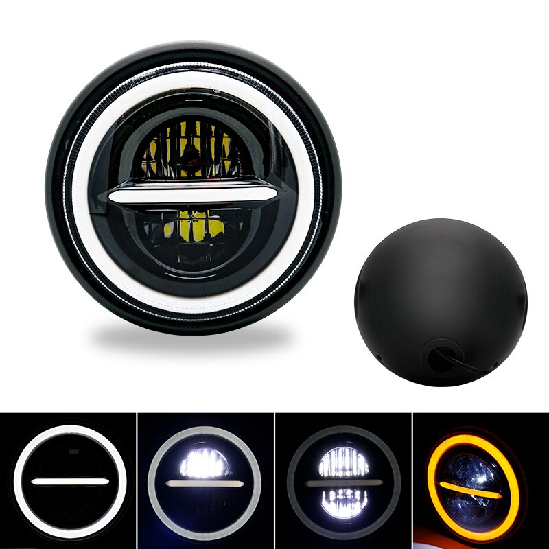 Phare Led universel de 7 pouces pour motos, pour Harley Sportster Cafe Racer Bobber Honda CB400, 7.5 pouces: light