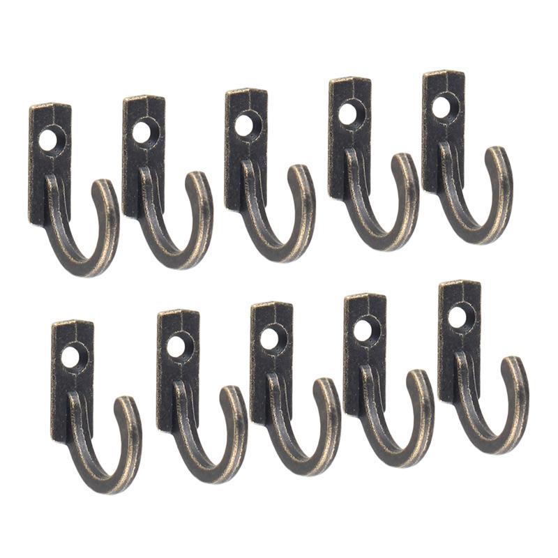 5/10/20PCS Single Prong Hook Mini Size Wall Mounted Retro Robe Cloth Hanger for Coats Hats Towels Keys