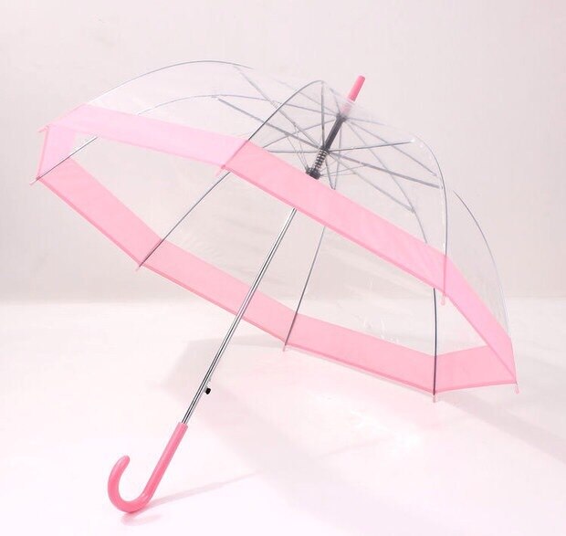 Parapluie transparent princesse Apollo, construction SUPER arc, parapluie semi-automatique crochet incurvé, tige droite: as picture56