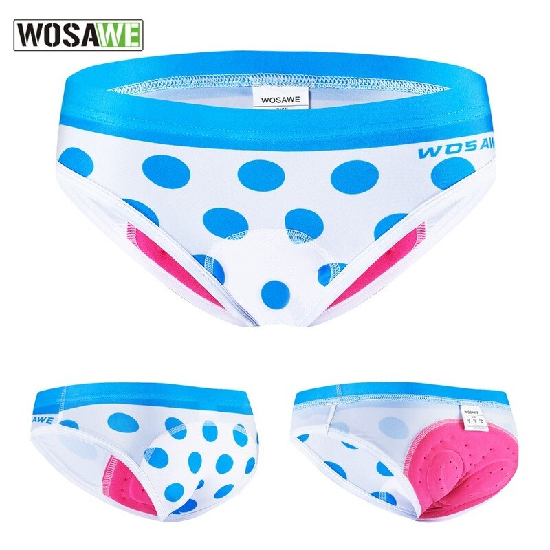 WOSAWE Road Bike Riding Underwear Bicycle Breathable Comfort Briefs Silicone Underwear Fart Cushion Women