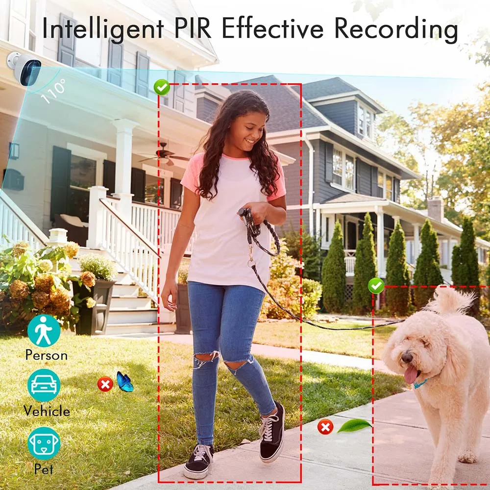 Draadloze Batterij Camera Wifi Buiten, Zonne-Energie Beveiliging Waterdicht Ip Cctv Indoor Ai Motion Detection Spotlight Sirene Alarm