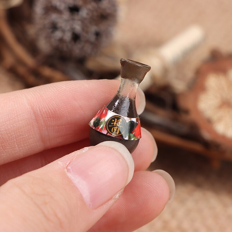 4 Stks/zak 1/12 Schaal Dollhouse Miniatuur Japanse Sojasaus Pretend Voedsel Speelgoed Accessoires