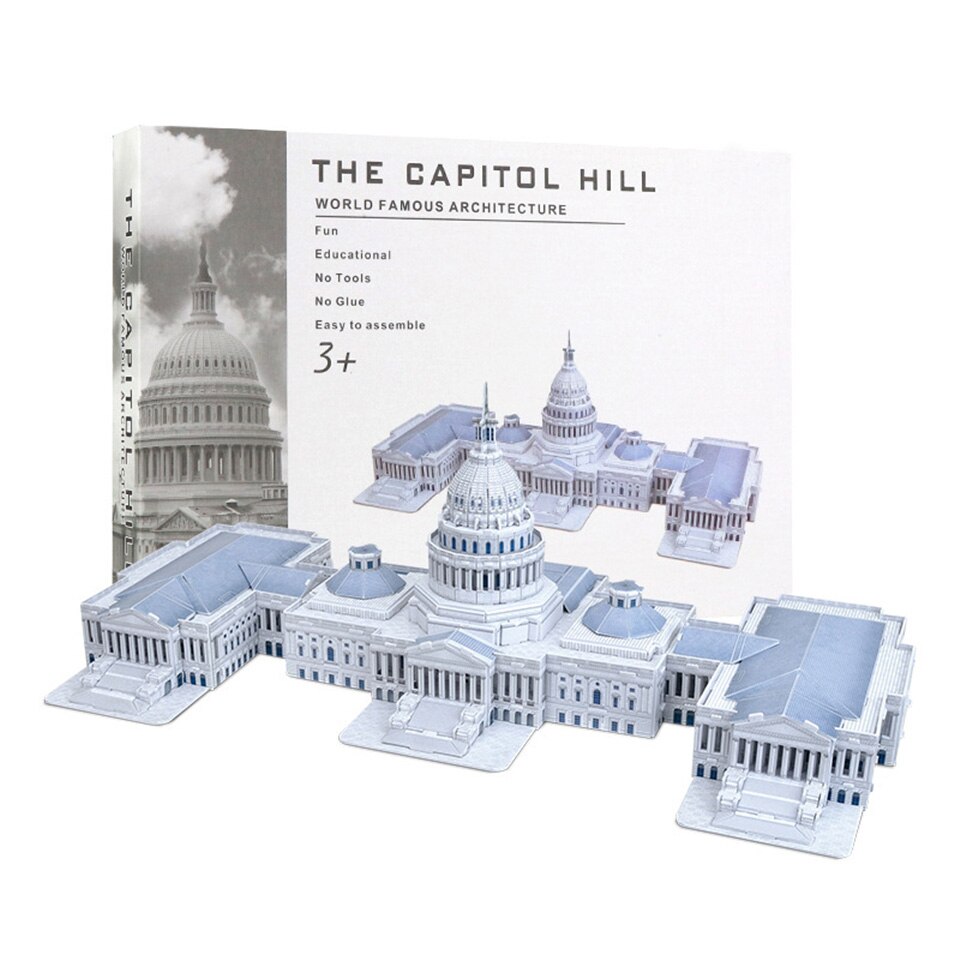 Grote Maat 3D Wereld Architectuur Puzzels Intellectuele Ontwikkeling Papier Diy Attracties Souvenirs Kids Speelgoed: The Capitol Hill